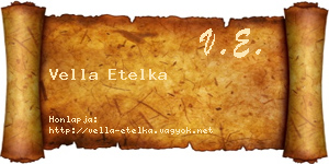 Vella Etelka névjegykártya
